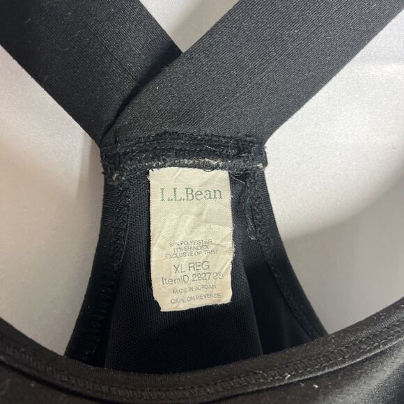 LL Bean Black Sleeveless Racetrack Built In Bra Athletic Dress Women’s XL Reg - Picture 4 of 9